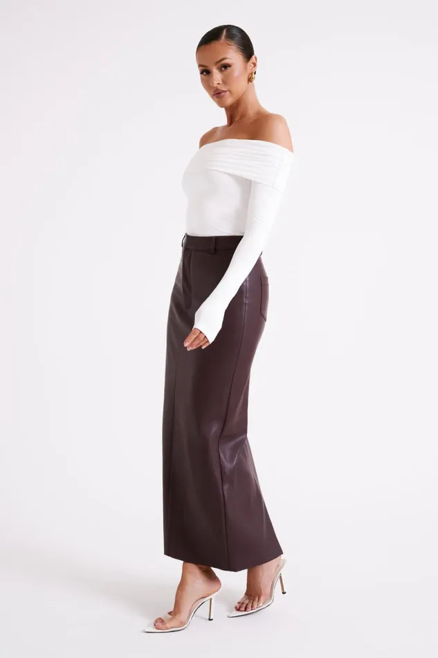 Meshki Basic Tops Lucinda Recycled Nylon Off Shoulder Top 8211 White White 8211 Women