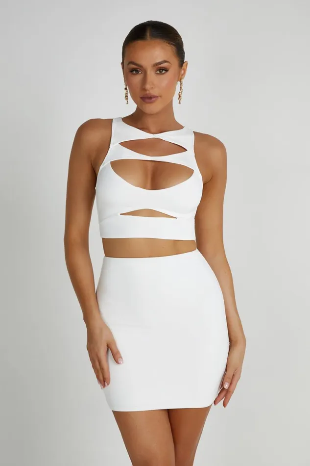 Meshki Crop Tops Chloe Cut Out Crop Top 8211 White White 8211 Women