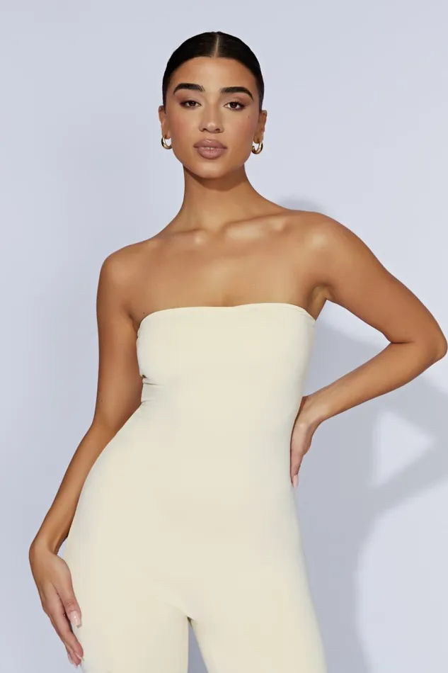 Meshki Jumpsuits and Rompers Peggy Strapless Jumpsuit 8211 Cream Cream 8211 Women