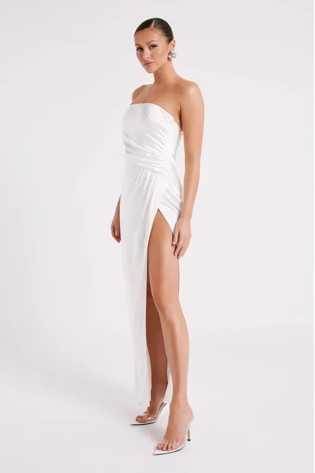Meshki Maxi Dresses Aminah Draped Strapless Maxi Dress 8211 Ivory Ivory 8211 Women