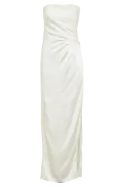 Meshki Maxi Dresses Aminah Draped Strapless Maxi Dress 8211 Ivory Ivory 8211 Women