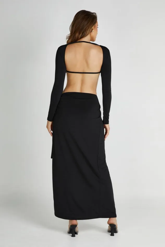 Meshki Maxi Dresses Kiandra Slinky Knot Maxi Dress 8211 Black Black 8211 Women