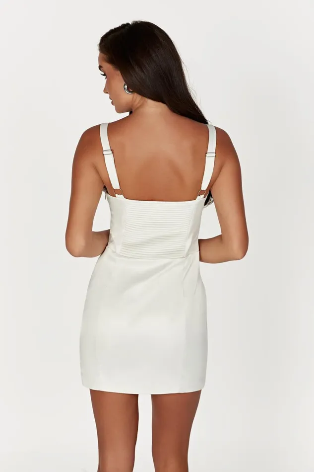 Meshki Mini Dresses Azaria Hook And Eye Mini Dress 8211 Ivory Ivory 8211 Women Meshki Mini Dresses Azaria Hook And Eye Mini Dress 8211 Ivory Ivory 8211 Women