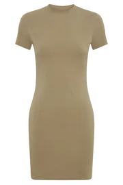 Meshki Mini Dresses Halston Short Sleeve Mini Dress 8211 Olive Olive 8211 Women