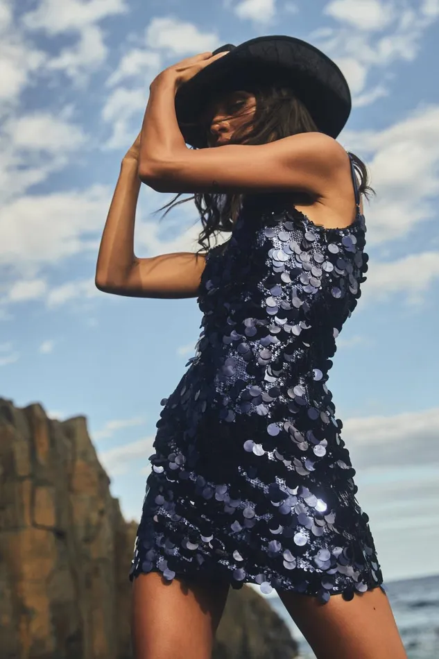 Meshki Mini Dresses Romilly Sequin Mini Dress 8211 Midnight Navy Midnightnavy 8211 Women Meshki Mini Dresses Romilly Sequin Mini Dress 8211 Midnight Navy Midnightnavy 8211 Women