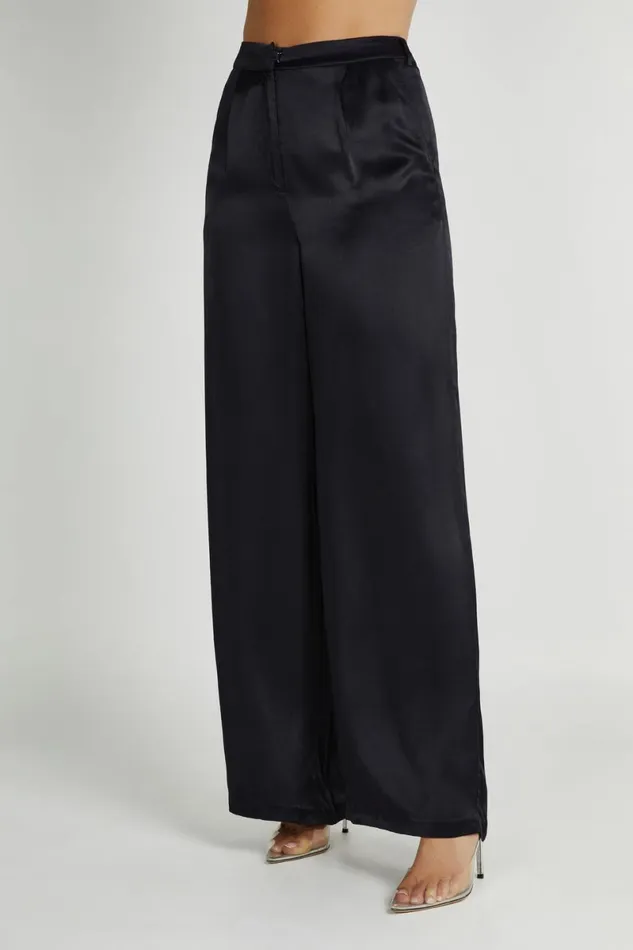 Meshki Pants Nour Satin Wide Leg Pant 8211 Black Black 8211 Women