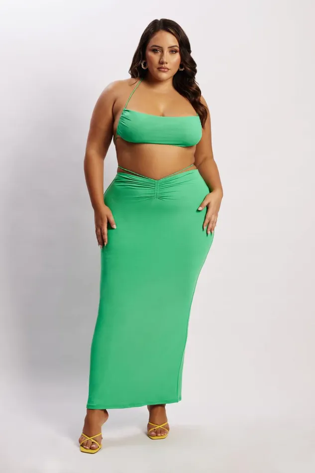 Meshki Skirts Amber Ruched Maxi Skirt 8211 Green Green 8211 Women Meshki Skirts Amber Ruched Maxi Skirt 8211 Green Green 8211 Women