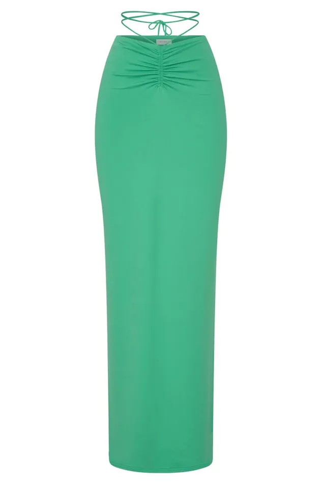 Meshki Skirts Amber Ruched Maxi Skirt 8211 Green Green 8211 Women Meshki Skirts Amber Ruched Maxi Skirt 8211 Green Green 8211 Women