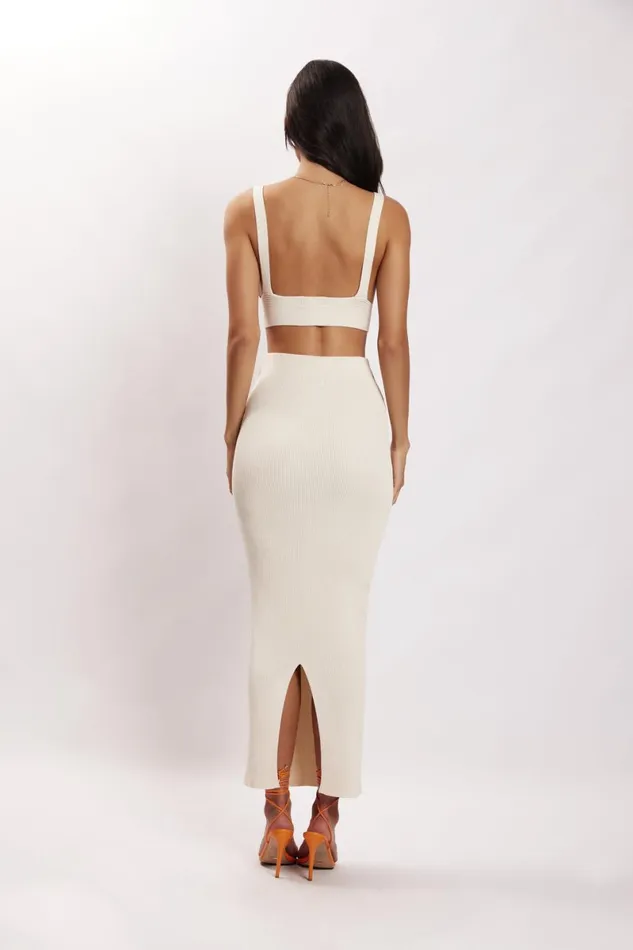 Meshki Skirts Kaesha Split Maxi Knitted Skirt 8211 Bone Bone 8211 Women