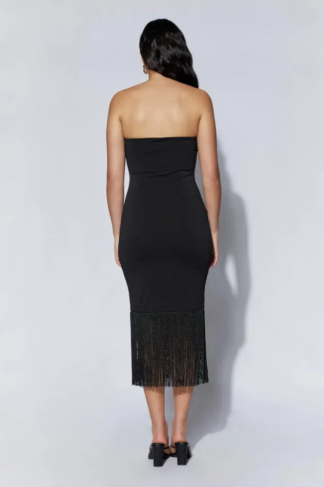 Meshki Wedding Guests Zarina Strapless Fringe Dress 8211 Black Black 8211 Women Meshki Wedding Guests Zarina Strapless Fringe Dress 8211 Black Black 8211 Women