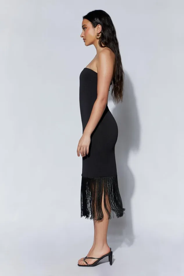 Meshki Wedding Guests Zarina Strapless Fringe Dress 8211 Black Black 8211 Women Meshki Wedding Guests Zarina Strapless Fringe Dress 8211 Black Black 8211 Women