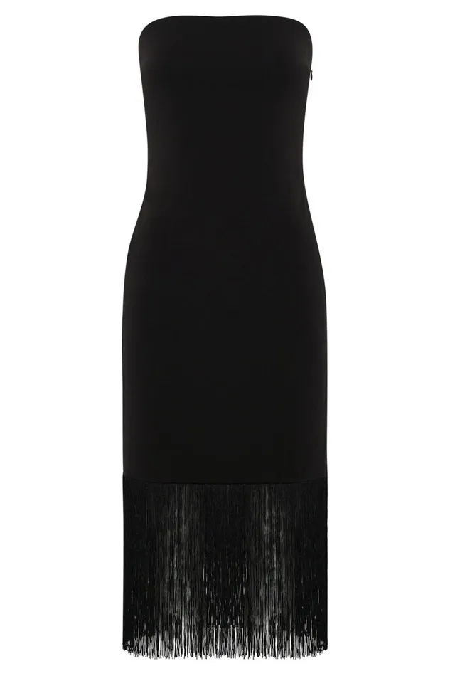 Meshki Wedding Guests Zarina Strapless Fringe Dress 8211 Black Black 8211 Women Meshki Wedding Guests Zarina Strapless Fringe Dress 8211 Black Black 8211 Women