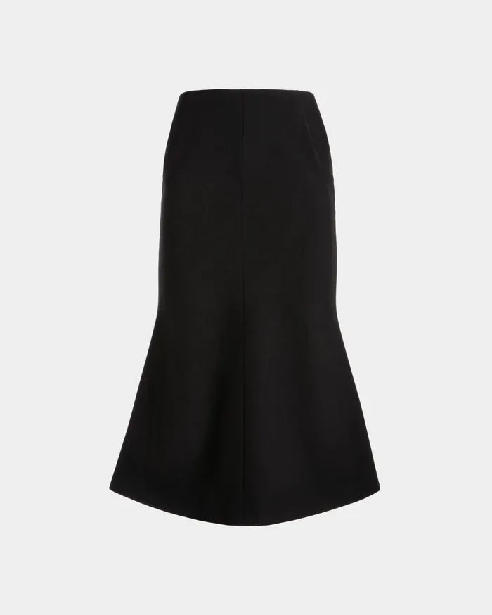 Midi Skirt In Black Wool Blend Women Bally Dresses and Skirts