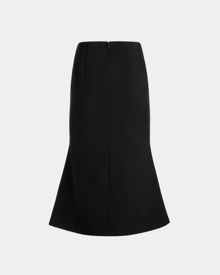 Midi Skirt In Black Wool Blend Women Bally Dresses and Skirts