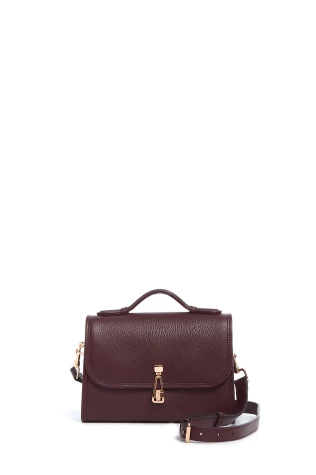 Mini Bags Women Gabriela Hearst Small Leonora Flap Bag In Bordeaux Textured Leather