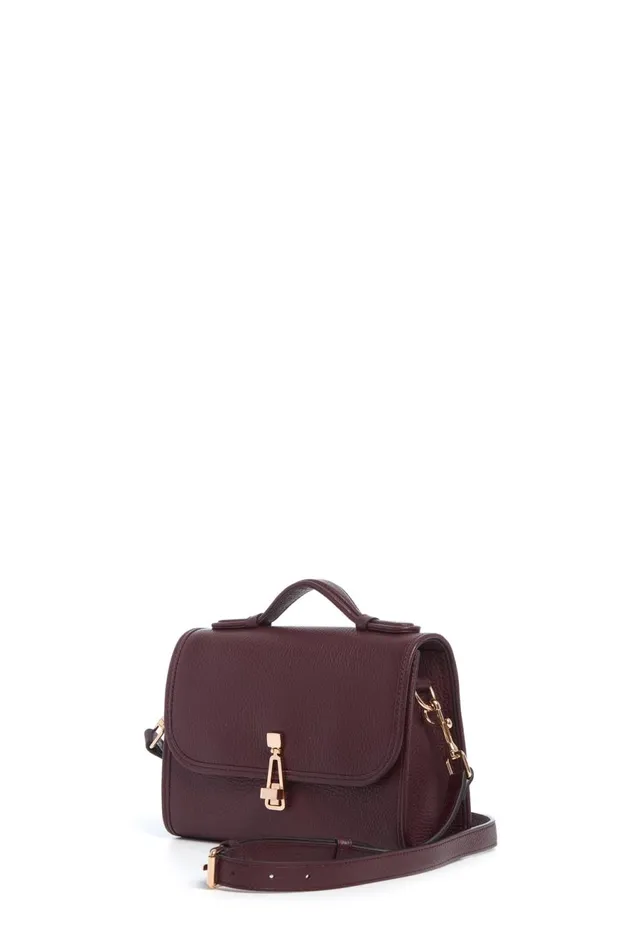 Mini Bags Women Gabriela Hearst Small Leonora Flap Bag In Bordeaux Textured Leather