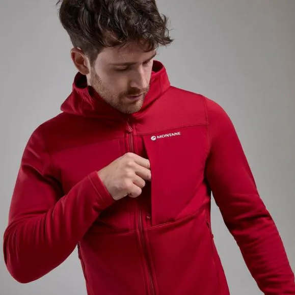 Montane Fury XT Hooded Fleece Jacket Eclipse Blueblackacer Redoak Green Mens Montane Fleece