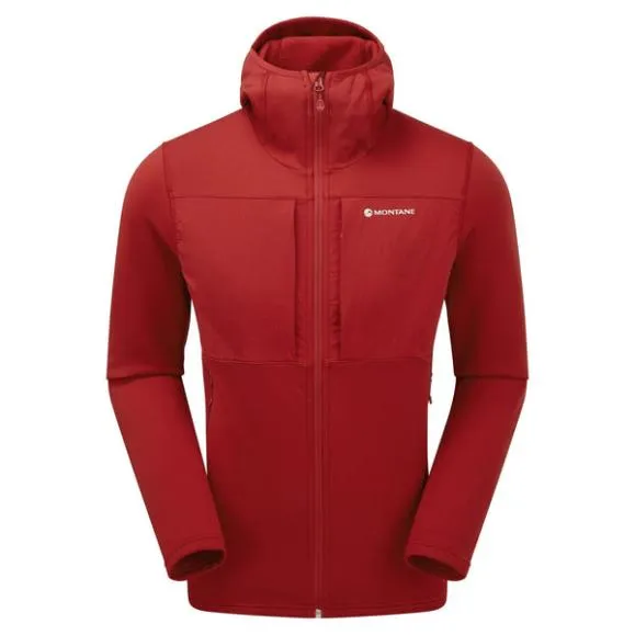 Montane Fury XT Hooded Fleece Jacket Eclipse Blueblackacer Redoak Green Mens Montane Fleece