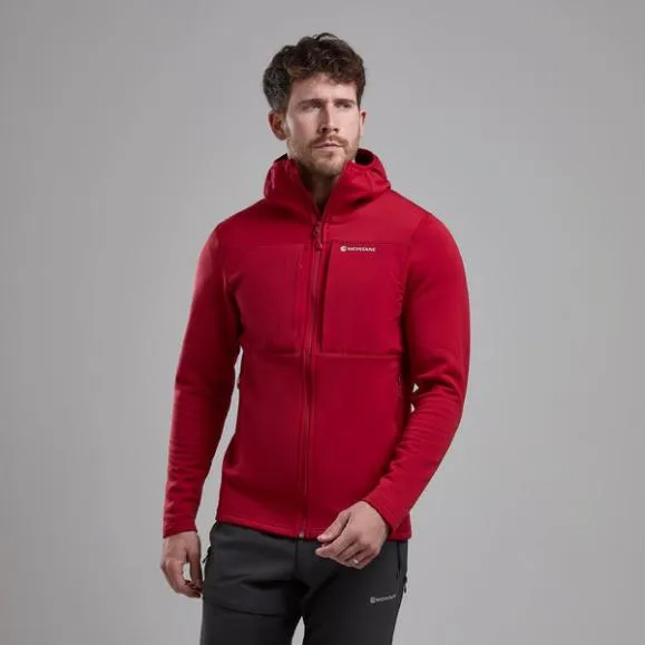 Montane Fury XT Hooded Fleece Jacket Eclipse Blueblackacer Redoak Green Mens Montane Fleece