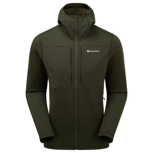 Montane Fury XT Hooded Fleece Jacket Eclipse Blueblackacer Redoak Green Mens Montane Fleece