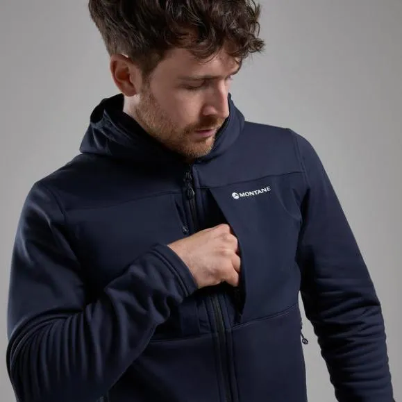Montane Fury XT Hooded Fleece Jacket Eclipse Blueblackacer Redoak Green Mens Montane Fleece