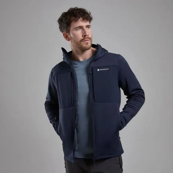 Montane Fury XT Hooded Fleece Jacket Eclipse Blueblackacer Redoak Green Mens Montane Fleece