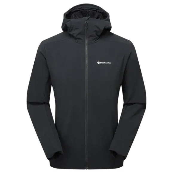 Montane Khamsin Hooded Softshell Jacket Blackcaperneptune Blue Mens Montane Softshell