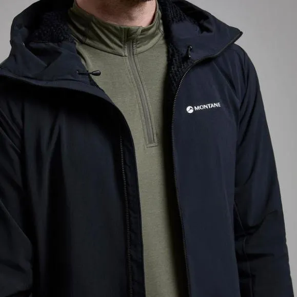 Montane Khamsin Hooded Softshell Jacket Blackcaperneptune Blue Mens Montane Softshell