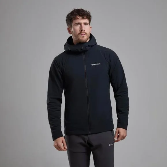Montane Khamsin Hooded Softshell Jacket Blackcaperneptune Blue Mens Montane Softshell