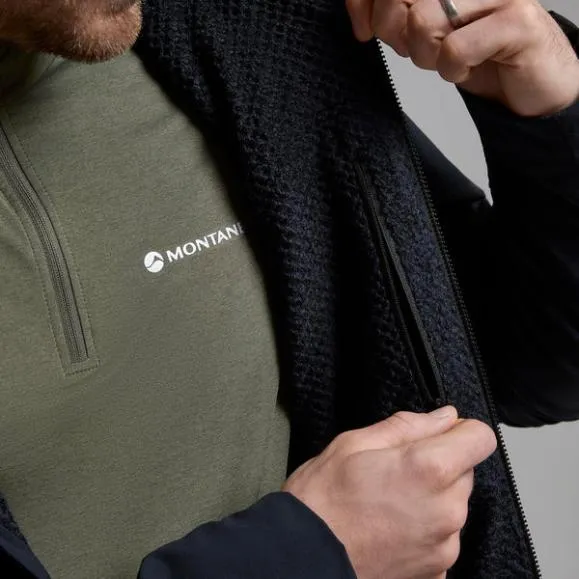 Montane Khamsin Hooded Softshell Jacket Blackcaperneptune Blue Mens Montane Softshell