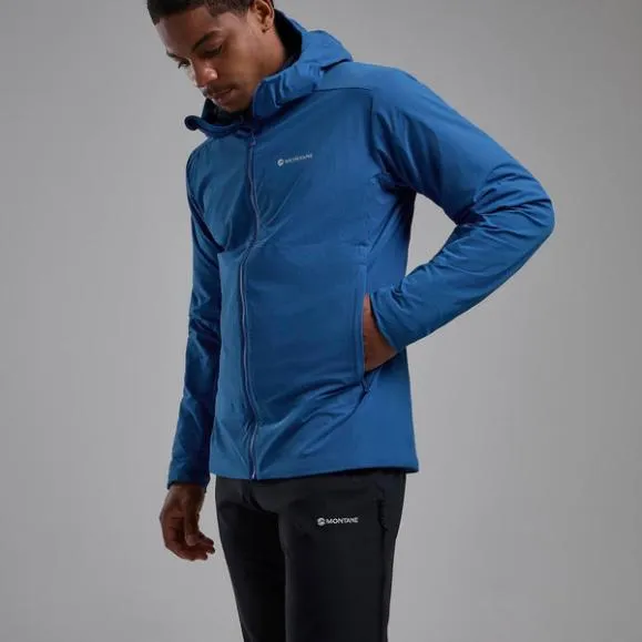 Montane Khamsin Hooded Softshell Jacket Blackcaperneptune Blue Mens Montane Softshell