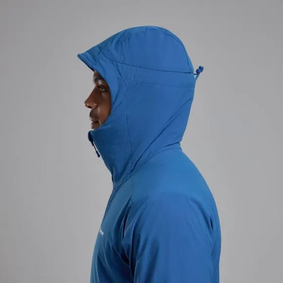 Montane Khamsin Hooded Softshell Jacket Blackcaperneptune Blue Mens Montane Softshell