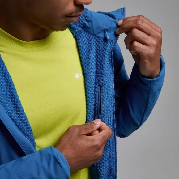 Montane Khamsin Hooded Softshell Jacket Blackcaperneptune Blue Mens Montane Softshell