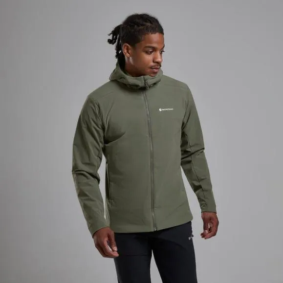 Montane Khamsin Hooded Softshell Jacket Blackcaperneptune Blue Mens Montane Softshell