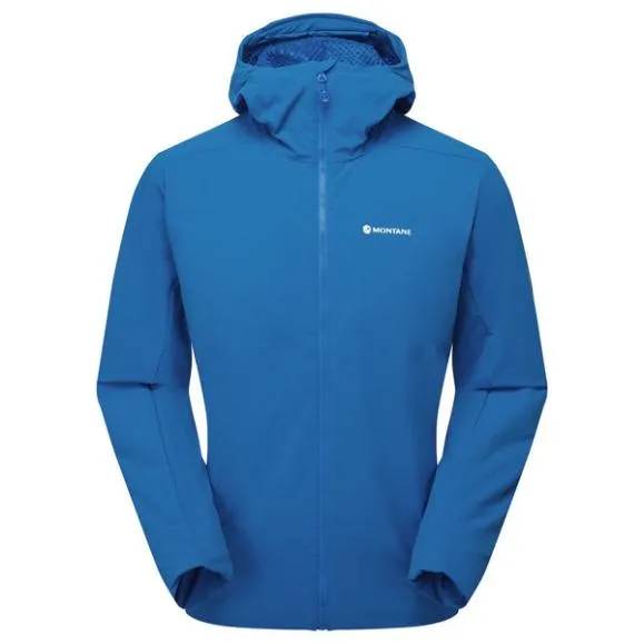Montane Khamsin Hooded Softshell Jacket Blackcaperneptune Blue Mens Montane Softshell