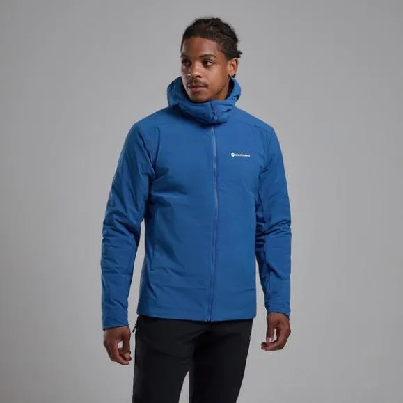 Montane Khamsin Hooded Softshell Jacket Blackcaperneptune Blue Mens Montane Softshell