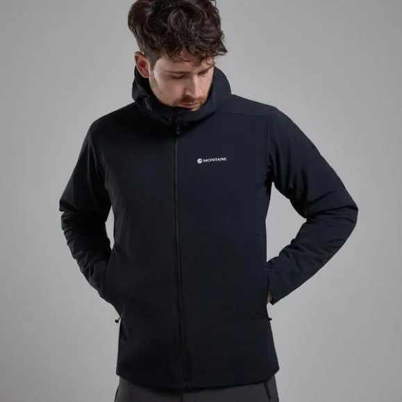 Montane Khamsin Hooded Softshell Jacket Blackcaperneptune Blue Mens Montane Softshell