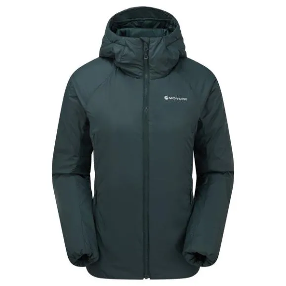 Montane WoRespond Hooded Insulated Jacket Deep Forestsaffron Redblack Womens Montane Insulated Montane WoRespond Hooded Insulated Jacket Deep Forestsaffron Redblack Womens Montane Insulated