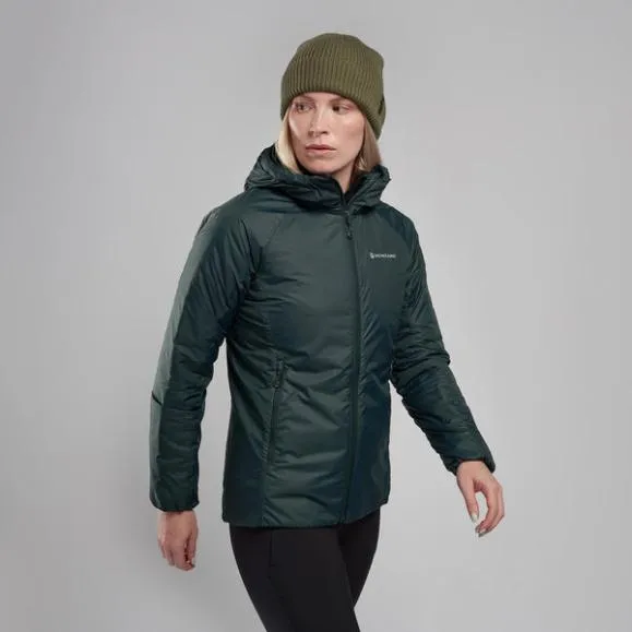 Montane WoRespond Hooded Insulated Jacket Deep Forestsaffron Redblack Womens Montane Insulated Montane WoRespond Hooded Insulated Jacket Deep Forestsaffron Redblack Womens Montane Insulated