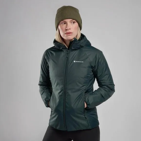 Montane WoRespond Hooded Insulated Jacket Deep Forestsaffron Redblack Womens Montane Insulated Montane WoRespond Hooded Insulated Jacket Deep Forestsaffron Redblack Womens Montane Insulated