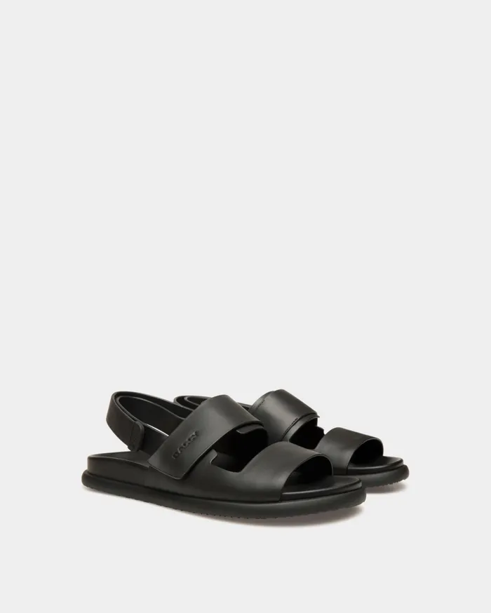 Newport Sandal In Leather Men Bally Sandals and Slides