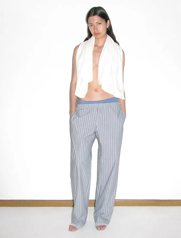 No 1664 Kimoto Greyish Blue Women Paloma Wool Bottoms