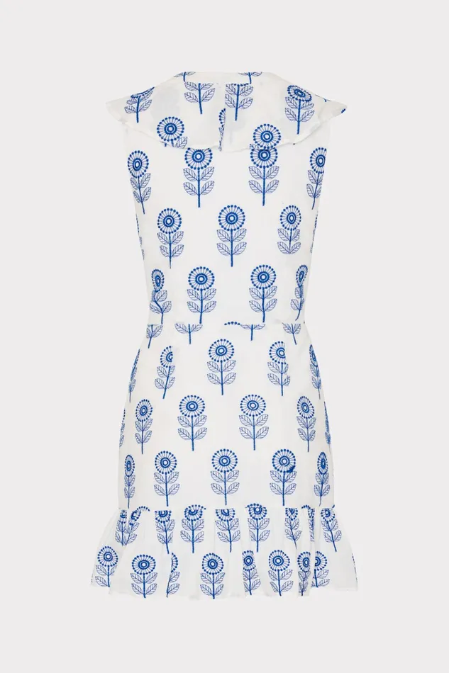 Novi Poppy Embroidery Wrap Dress Whiteblue Women Milly Dresses