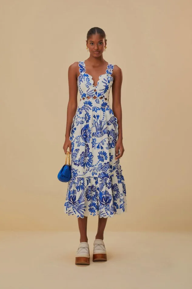 OffWhite Flowerful Birds Lenzing Ecovero Euroflax Midi Dress Women FARM Rio Midi Dresses OffWhite Flowerful Birds Lenzing Ecovero Euroflax Midi Dress Women FARM Rio Midi Dresses