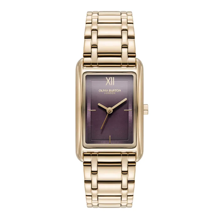 Olivia Burton 23mm Grove Midnight Plum and Rose Gold Bracelet Watch Women Color Dial Watches Olivia Burton 23mm Grove Midnight Plum and Rose Gold Bracelet Watch Women Color Dial Watches