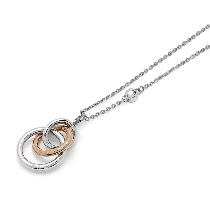 Olivia Burton Encircle Silver and Rose Gold Plated Pendant Necklace Women Necklaces