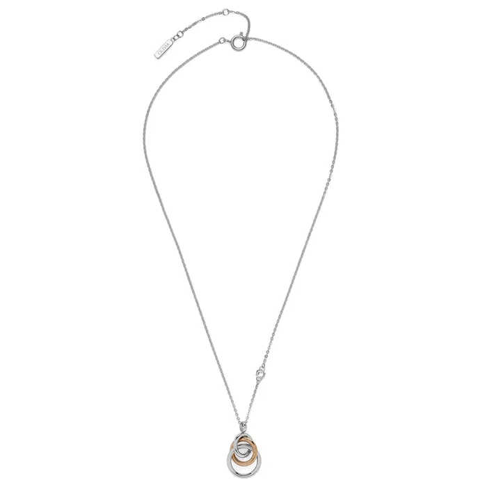 Olivia Burton Encircle Silver and Rose Gold Plated Pendant Necklace Women Necklaces
