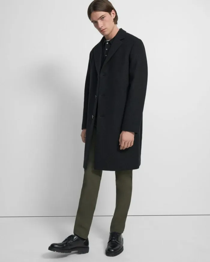Outerwear Men Theory Suffolk Coat In Recycled Wool Melton Black Outerwear Men Theory Suffolk Coat In Recycled Wool Melton Black