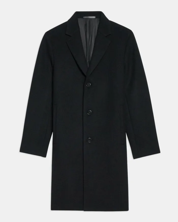 Outerwear Men Theory Suffolk Coat In Recycled Wool Melton Black Outerwear Men Theory Suffolk Coat In Recycled Wool Melton Black