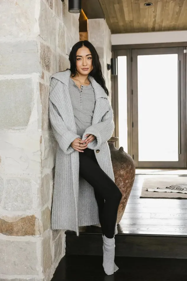 Outerwear Women Bohme Emily Long Cardigan In Grey Grey
